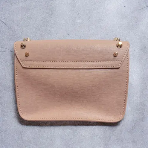 Furla Metropolis Mini Studded Saffiano Leather Blush Pink Crossbody Bag