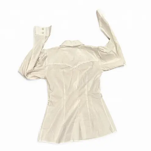 CAROLINE CONSTAS AMBROSE WHITE WESTERN STYLE BUTTON DOWN BLOUSE SIZE XS