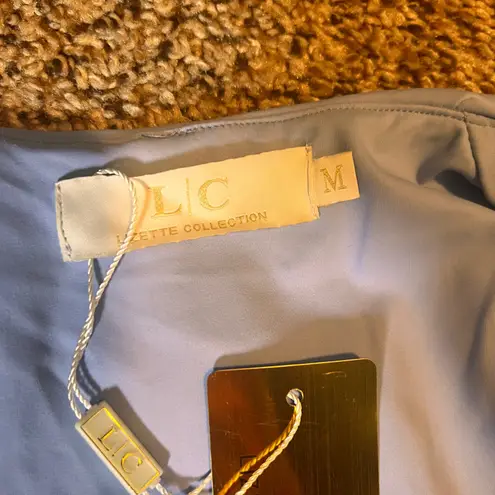 Lizette Collection Bodysuit Sleeveless Square Neck Periwinkle Blue M Blue Size M