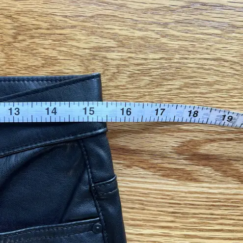 MOTHER Denim MOTHER The Insider Ankle Wax On Wax Off Sz 30 Black Faux Vegan Leather