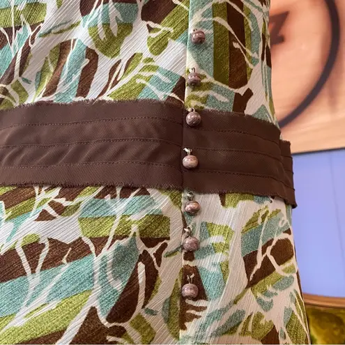 Vintage Y2K Lane Bryant Leaf Print Fairycore Wrap Top Size XL Green