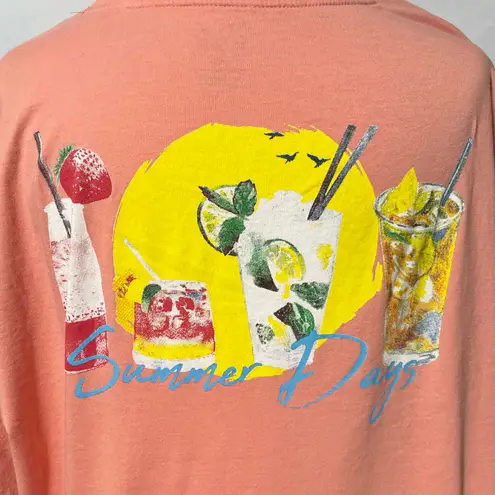 Jos. A. Bank Summer Days Graphic Print Crewneck Short Sleeve T-Shirt Coral Size XL