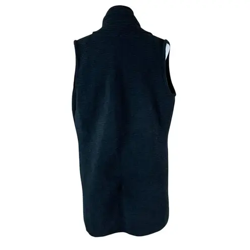 Natori  Black Ribbed Knit Open Front Sleeveless Duster Cardigan Medium Soft Cozy