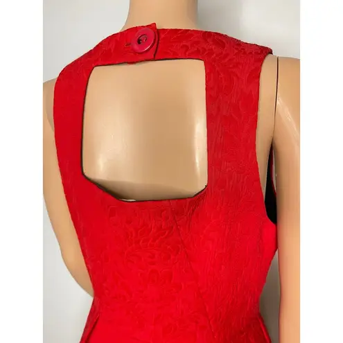 Moulinette Soeurs Anthropologie Red Dress size 6 Fit and Flare sleeveless