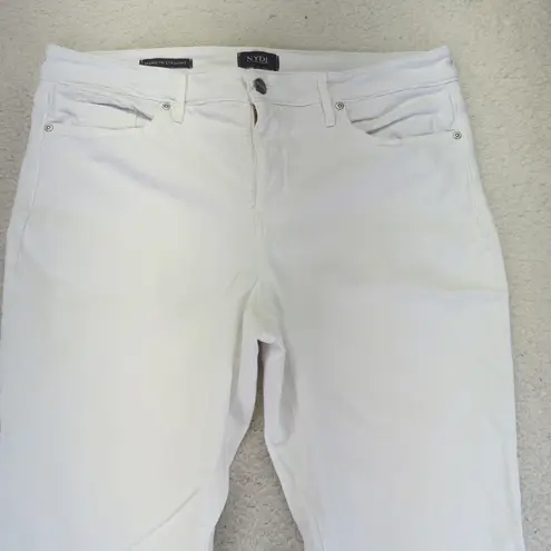 NYDJ Marilyn Straight White Denim Jeans Women's 16P Petite Lift Tuck Technology