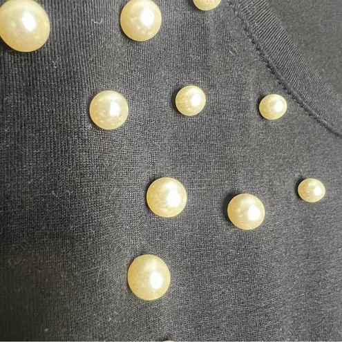 Moa Moa Black Pearl Embellished Casual Top Size Medium