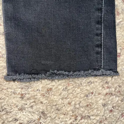 Frame LE GARCON HIGH-RISE SKINNY DISTRESSED DENIM JEANS / BLACK WASH / SIZE 26