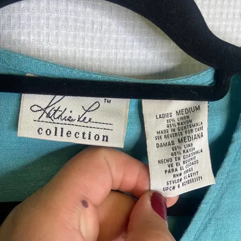 Kathie Lee | Linen Blend Blue Set Outfit Medium 8