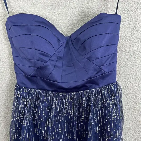 Hailey Logan dress womens 8/10 blue strapless glitter jewel Prom Wedding event