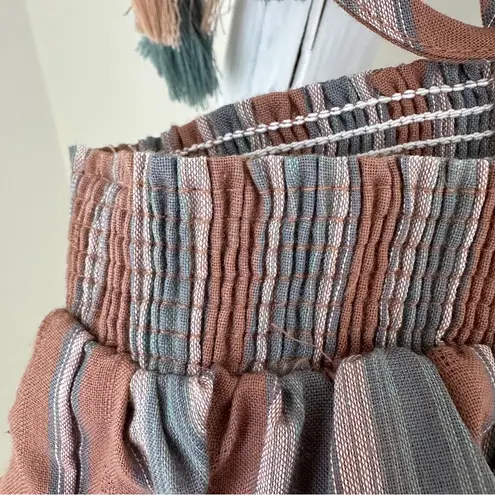 Anna Grace from Altar’d State Striped Brown and Green Cropped Tank Top SZ Small