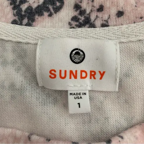 Sundry Pink Gray Snake Print Drapey Pullover Sweatshirt Size 1 Small