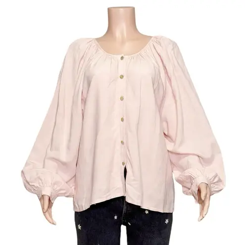 EMERSON FRY Frances Blouse, Shell Pink Linen, Medium