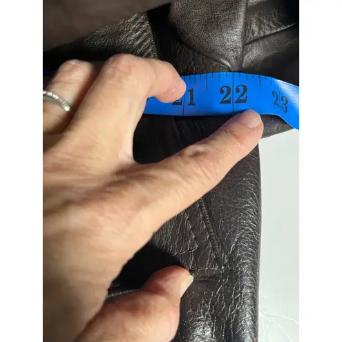 Vintage 70s Brown Leather Safari Jacket Belted Boho Utility Coat Women's M/L Size XL