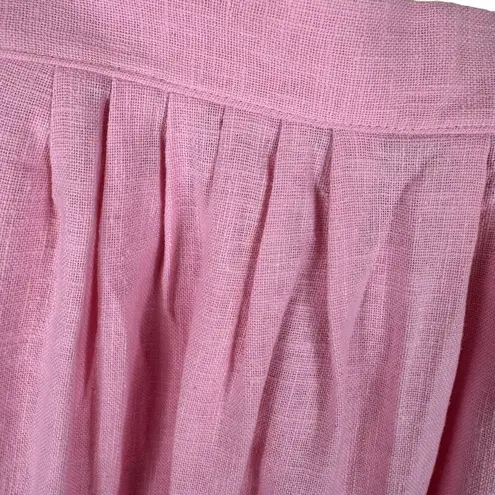 American Vintage Vintage Patchin Place NWT Pink Woven Pleated Midi Skirt Made In USA Size 14