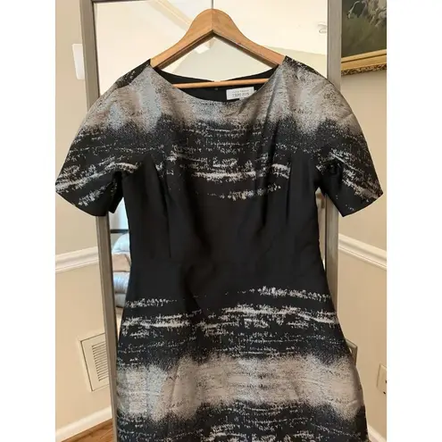 Teri Jon Rickie Freeman Abstract Print Dress Size 10 Black
