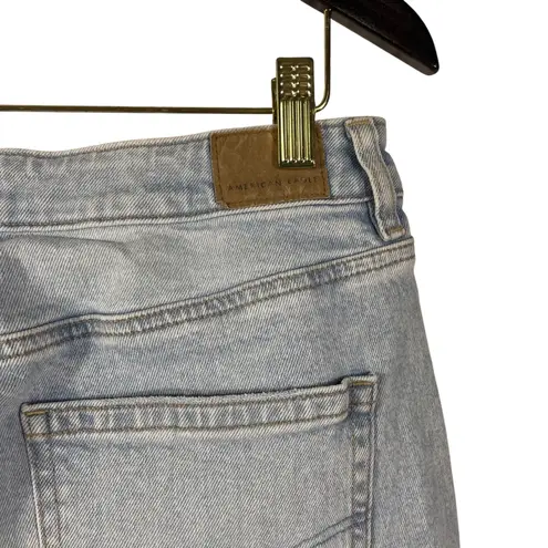 American Eagle Mom Jeans Women's 10 Long Light Wash High Rise Straight Denim NWT Blue Size undefined