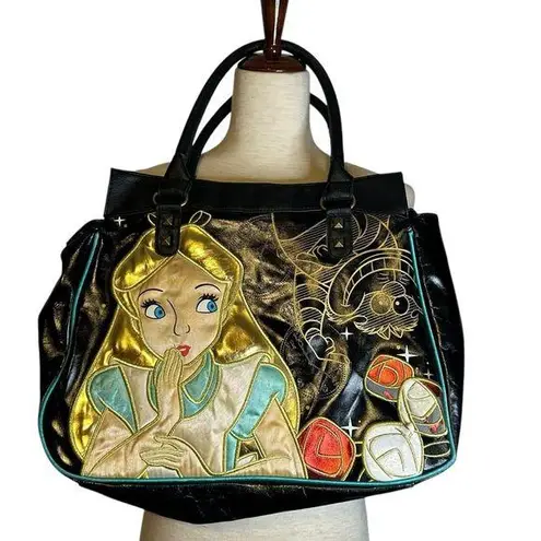 Lounge Fly Black and Gold Alice in Wonderland Tote Disney Classic Fairytale Rare!