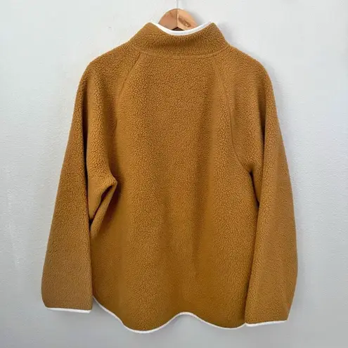 J. CREW | Sherpa Half Zip Tunic Pullover Sweatshirt Teddy Jacket Brown | Size XL Tan