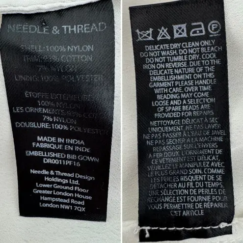 Needle & Thread Embellished Rhinestone Beaded Maxi Gown nude pink Size US 2