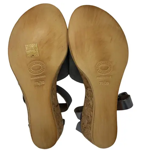 Cocobelle Grey Sedona Suede Cork Wedge Sandals