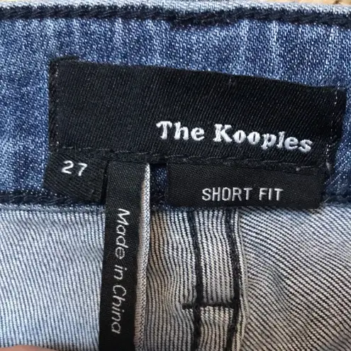 The Kooples Women's Short Fit Distressed Medium Wash Skinny Denim Jeans