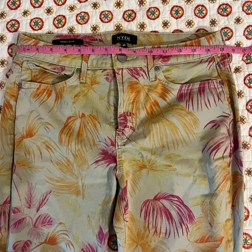 NYDJ Women's Sheri Slim Ankle Jeans Beach Garden Clementine Size 8P