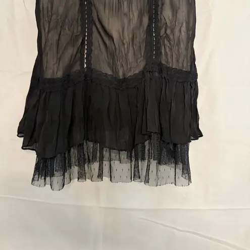 Heart & Soul Lingerie Babydoll Nightie Ruffles Y2K Black w/pale