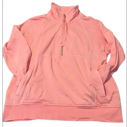 Tangerine size XL half zip sweatshirt with pockets small spot last picture GUC - Image 1
