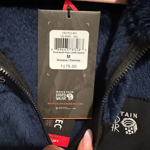 Mountain Hardwear WOMENS POLARTEC HIGH LOFT FLEECE BLUE BLACK JACKET M
