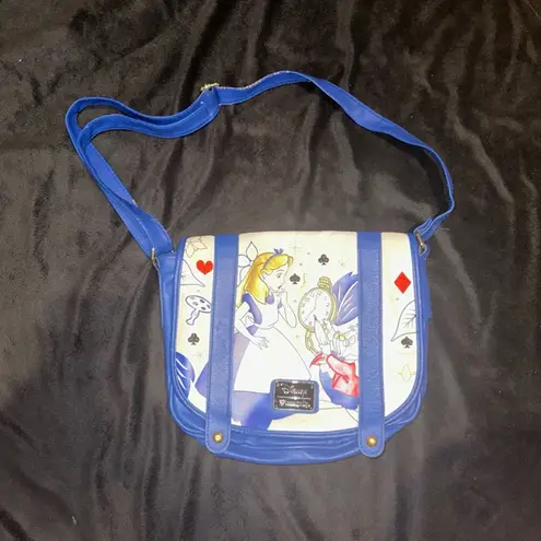 Lounge Fly  Disney Heart logo Alice in Wonderland Blue White Crossbody Bag