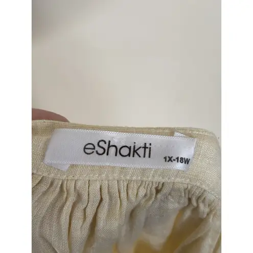 Eshakti Top Plus Size 1X 18W Popover Top V Neck Minimalist Beach Coastal