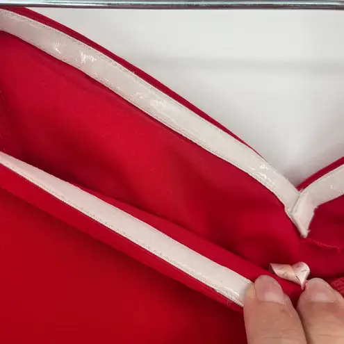 Jasmine BRIDESMAID Strapless Midi Dress Sz 14 Red Valentine's Day Sheer Prom