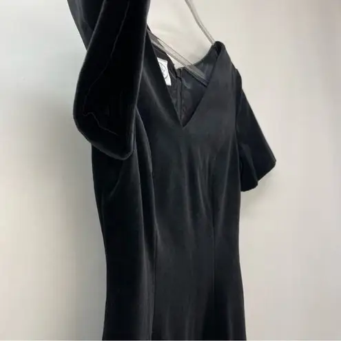 Laura Ashley Vintage Velvet Dress Size 4 Black Embroidery