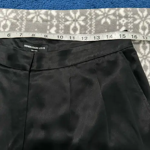 Generation Love NWT Portia Pleated Satin Pants In Black Size 10
