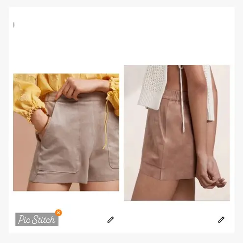 Wilfred Aritzia  Bossier Tan Faux Suede Shorts