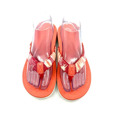 Vionic Tide Sequined Thong Sandals Coral Size 8 Comfort Walking Beach Casual