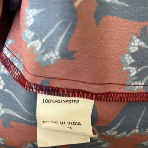 Eshakti printed popover V-neck blouse RED SIZE 3X