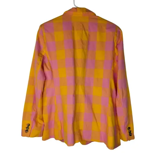 Free Assembly Womens XXL Pink & Yellow Checkered Blazer