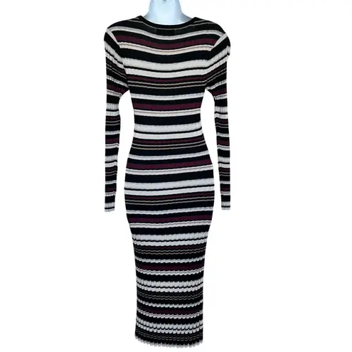 Adam Lippes Striped Midi Sweater Dress SMALL Ribbed Bodycon Y2K $300