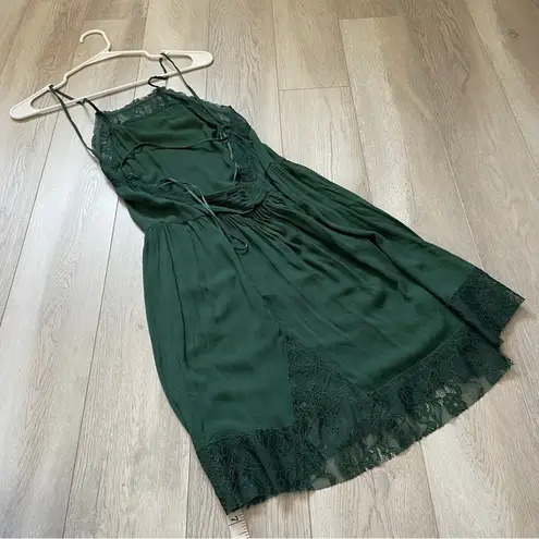 Free People  Dress lace slip mini womens Green (small) fairy lingerie party date