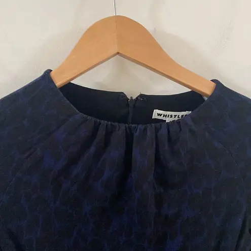 Whistles Celestine Animal Print Jersey Twist at Waist Dress size 4 Black