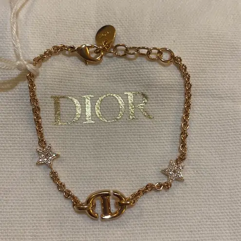 Christian Dior Dior CD Navy Bracelet Rose Gold-Finish Metal and White Crystals