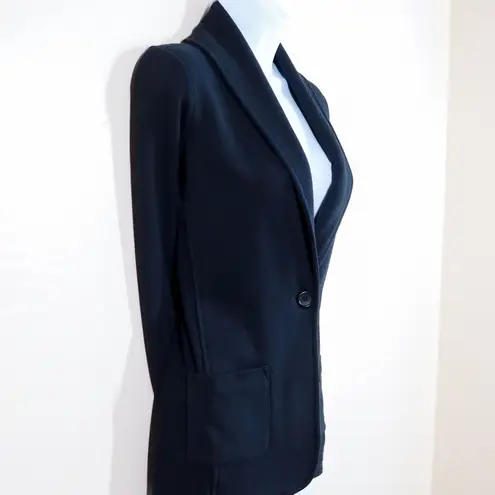 James Perse Standard Black Shawl Collar Single Button Blazer Jacket Women Size M
