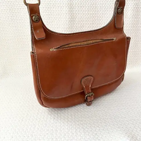 Patricia Nash  Heritage Collection Cognac Smooth Leather London Saddle Crossbody