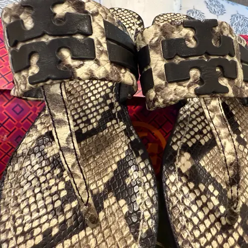 Tory Burch  Leigh Snakeskin print Sandals, size 7.5, Like New!!