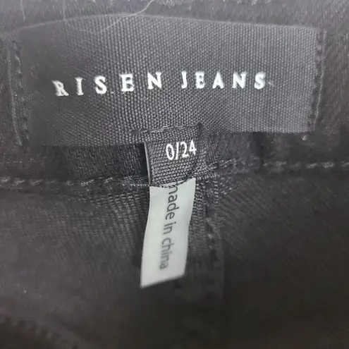 Risen Women's High Rise Crossover Jeans Black Size 0/24 Waist Size 24