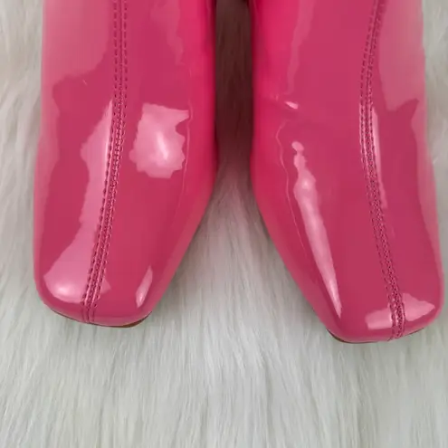 Cape Robbin Belinda Pink Faux Patent Leather Chunky Block Heel Ankle Booties Size 9