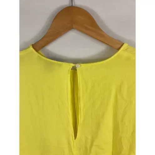 Something Navy  Yellow Long Sleeve Blouse Size Small