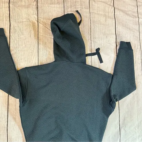 Thirdlove quilted dark teal small zip up hood sweatshirt