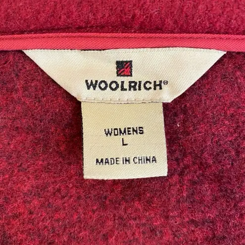 Woolrich Womens Wool Blend Vest Button Up Sleeveless Cranberry Red Size L
